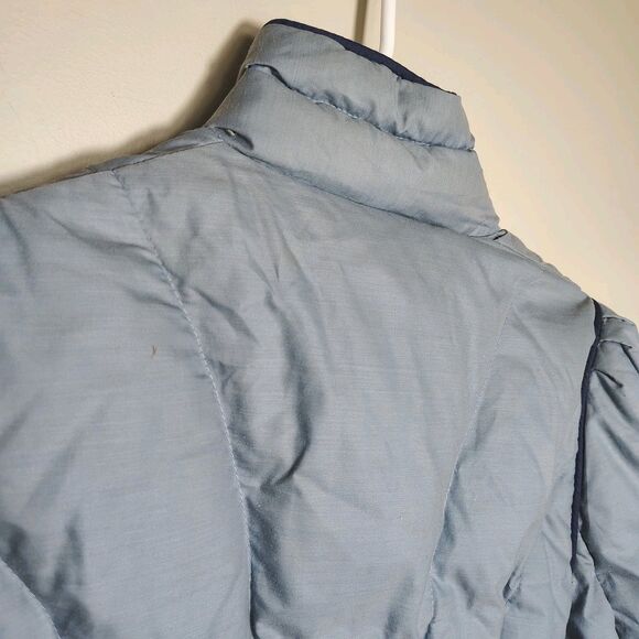 Vtg Woolrich Women's SMALL Long Puffer Coat Quilted Blue 80s 90s Retro Pastel - Picture 16 of 16